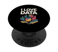 I Love Data Graphs Charts Enthusiast PopSockets Adhesive PopGrip