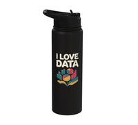 I Love Data Graphs Charts Enthusiast Stainless Steel Insulated Water Bottle