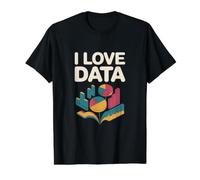 I Love Data Graphs Charts Enthusiast Value Graphic T-Shirt, Men, Black, XL