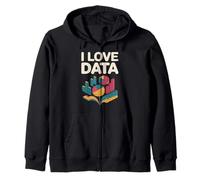I Love Data Graphs Charts Enthusiast Zip Hoodie