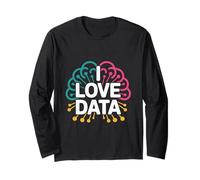I Love Data Neural Network Brain Art Long Sleeve T-Shirt