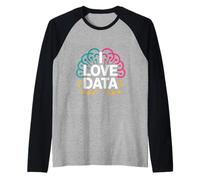 I Love Data Neural Network Brain Art Raglan Baseball Tee