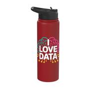 I Love Data Neural Network Brain Art Stainless Steel Insulated Water Bottle
