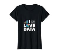 I Love Data Pie Chart Graph Bars Value Graphic T-Shirt, Women, Black, XS