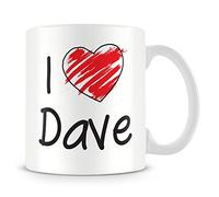 I Love Dave Personalised Mug - Add Photo - Customised Cup Gift
