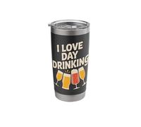 I Love Day Drinking Fun Social Statement Stainless Steel Insulated Tumbler