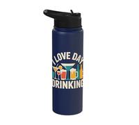 I Love Day Drinking Fun Statement Stainless Steel Insulated Water Bottle
