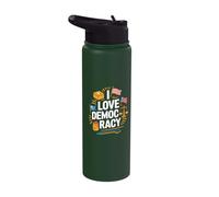 I Love Democracy Voting Rights Expression Stainless Steel Insulated Water Bottle