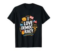 I Love Democracy Voting Rights Expression Value Graphic T-Shirt