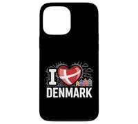 I Love Denmark Heart Flag Houses Case for iPhone 13 Pro Max