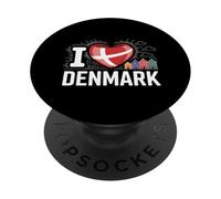 I Love Denmark Heart Flag Houses PopSockets Adhesive PopGrip
