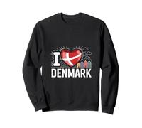 I Love Denmark Heart Flag Houses Sweatshirt