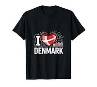 I Love Denmark Heart Flag Houses T-Shirt