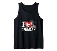I Love Denmark Heart Flag Houses Tank Top
