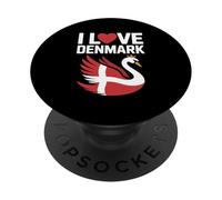 I Love Denmark Heart Swan Danish Pride PopSockets Adhesive PopGrip