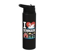 I Love Denmark Swan House Windmills Stainless Steel Insulated Water Bottle