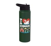 I Love Denmark Swan House Windmills Stainless Steel Insulated Water Bottle