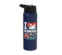 I Love Denmark Swan House Windmills Stainless Steel Insulated Water Bottle