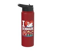 I Love Denmark Swan House Windmills Stainless Steel Insulated Water Bottle