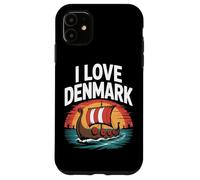 I Love Denmark Viking Longship Sunset Case for iPhone 11