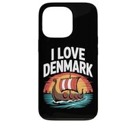 I Love Denmark Viking Longship Sunset Case for iPhone 13 Pro