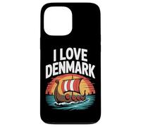 I Love Denmark Viking Longship Sunset Case for iPhone 13 Pro Max