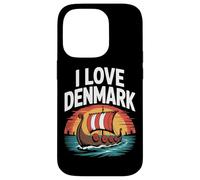 I Love Denmark Viking Longship Sunset Case for iPhone 14 Pro