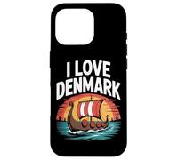 I Love Denmark Viking Longship Sunset Case for iPhone 16 Pro