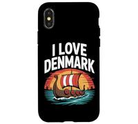 I Love Denmark Viking Longship Sunset Case for iPhone X/XS