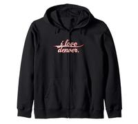 i love denver. Colorado Mile High Vintage Varsity Zip Hoodie