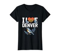 I Love Denver with Colorado Nature Value Graphic T-Shirt, Women, Black, L