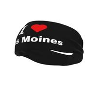 I Love Des Moines Headbands Men Women Non Slip Wicking Sports Sweatband for Gym Basketball Yoga Hairbands