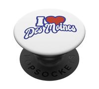 I Love Des Moines Iowa PopSockets Adhesive PopGrip