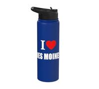 I Love Des Moines Souvenir Memory Stainless Steel Insulated Water Bottle