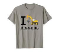 I Love Diggers T-Shirt, Cool Kids Digger Tractor Tee Shirt T-Shirt