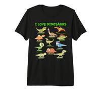 I Love Dinosaurs Pre Historic Educational Kids Hobby Premium T-Shirt