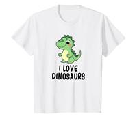 I Love Dinosaurs T-Shirt, Youth, White, Medium