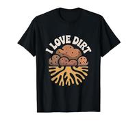 I Love Dirt Gardener Roots Soil Nature Value Graphic T-Shirt, Men, Black, S