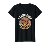 I Love Dirt Gardener Roots Soil Nature Value Graphic T-Shirt, Women, Black, M