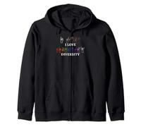 I Love Diversity Sign Language Inspirational Equality Zip Hoodie