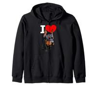 I Love Doberman Dog Pinscher Dog Lover Zip Hoodie