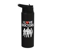 I Love Doctors Healthcare Heroes Stainless Steel Insulated Water Bottle