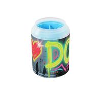 I Love Dog Graffiti Colorful Portable Paw Cleaning Cup Silicone Brush Soft Pets Bathing Brush for Dogs Cats