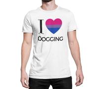 I Love Dogging - Bisexual Heart I Love T Shirt (Large) White