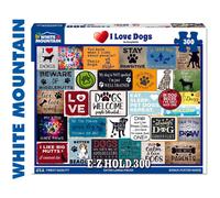 White Mountain Puzzles - I Love Dogs - 1000 Piece Jigsaw Puzzle for Adults & Kids - Fun Family Activity - 24"x30"
