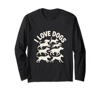 I Love Dogs Silhouette Animal Adoration Long Sleeve T-Shirt