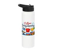 I Love Doing Laundry Lover Clean Neat Freak Housework Stainless Steel Insulated Water Bottle
