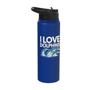 I Love Dolphins Ocean Stainless Steel Insulated Water Bottle