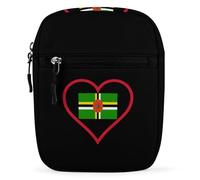 I Love Dominica Red Heart Mini Crossbody Bag Unisex Anti-Theft Side Shoulder Bags Travel Small Messenger Bag