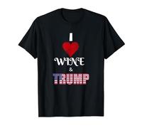 I Love Donald Trump and Wine Pro Trump Supporter POTUS T-Shirt, Men, Black, 5X-Large